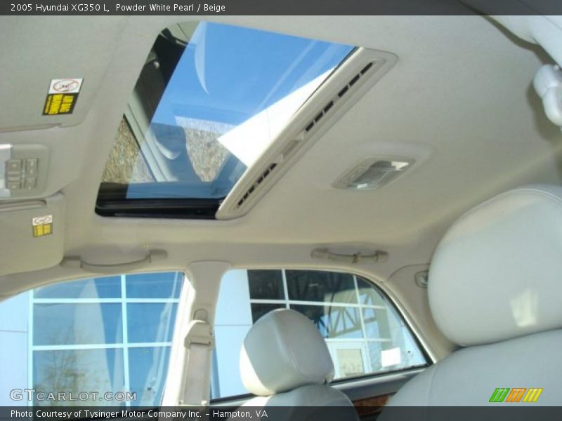 Powder White Pearl / Beige 2005 Hyundai XG350 L