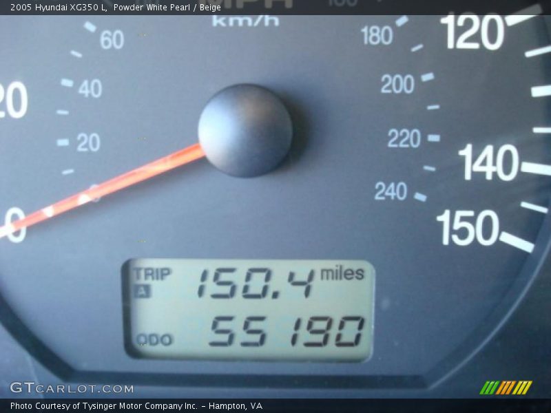 Powder White Pearl / Beige 2005 Hyundai XG350 L