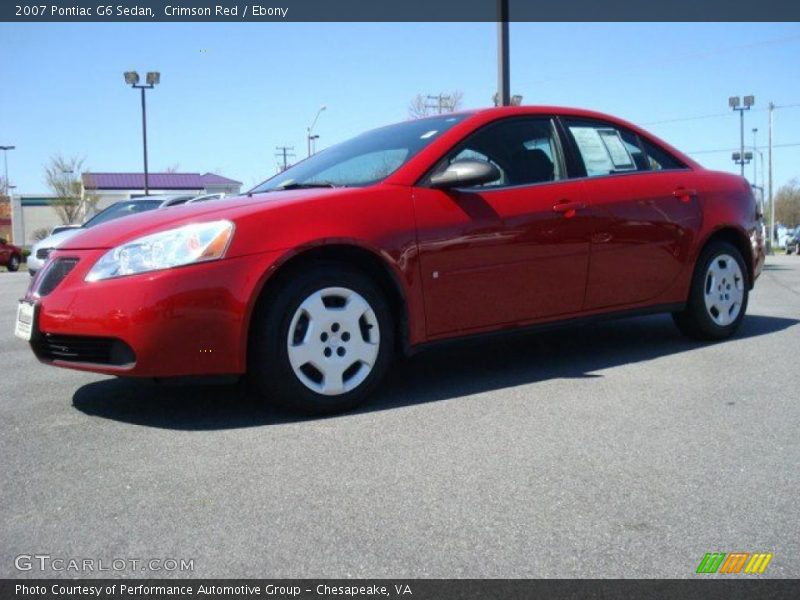 Crimson Red / Ebony 2007 Pontiac G6 Sedan