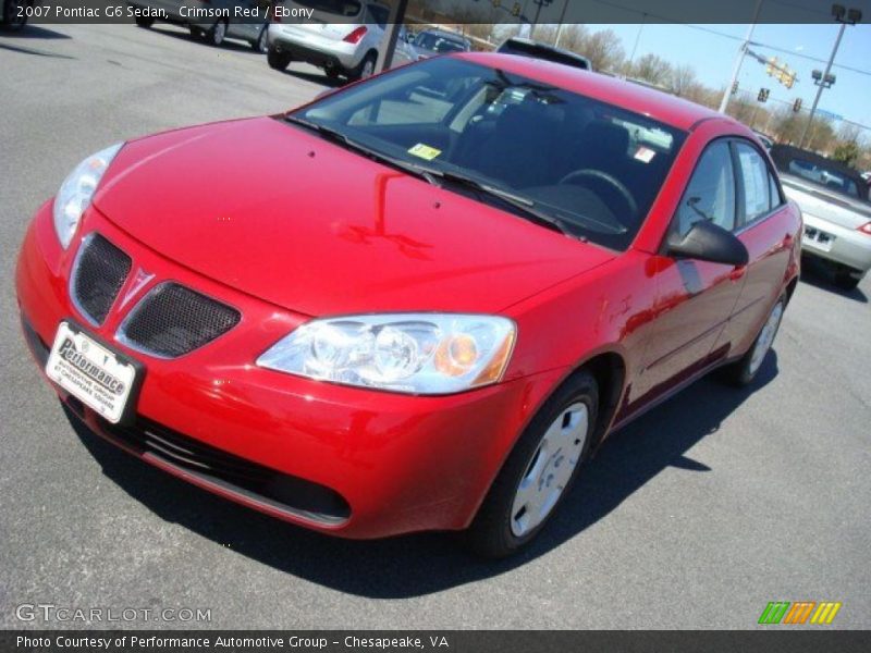 Crimson Red / Ebony 2007 Pontiac G6 Sedan