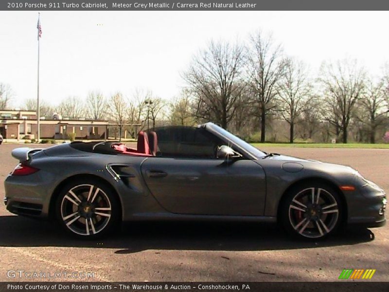 Meteor Grey Metallic / Carrera Red Natural Leather 2010 Porsche 911 Turbo Cabriolet