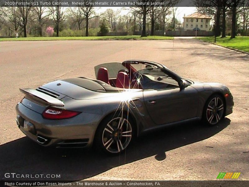 Meteor Grey Metallic / Carrera Red Natural Leather 2010 Porsche 911 Turbo Cabriolet