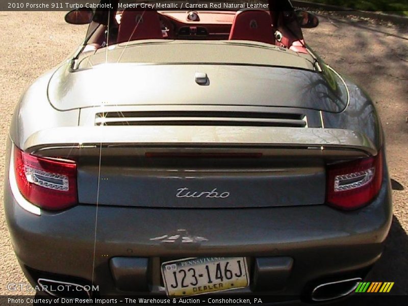 Meteor Grey Metallic / Carrera Red Natural Leather 2010 Porsche 911 Turbo Cabriolet