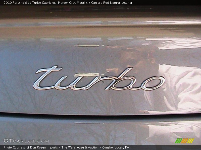 Meteor Grey Metallic / Carrera Red Natural Leather 2010 Porsche 911 Turbo Cabriolet