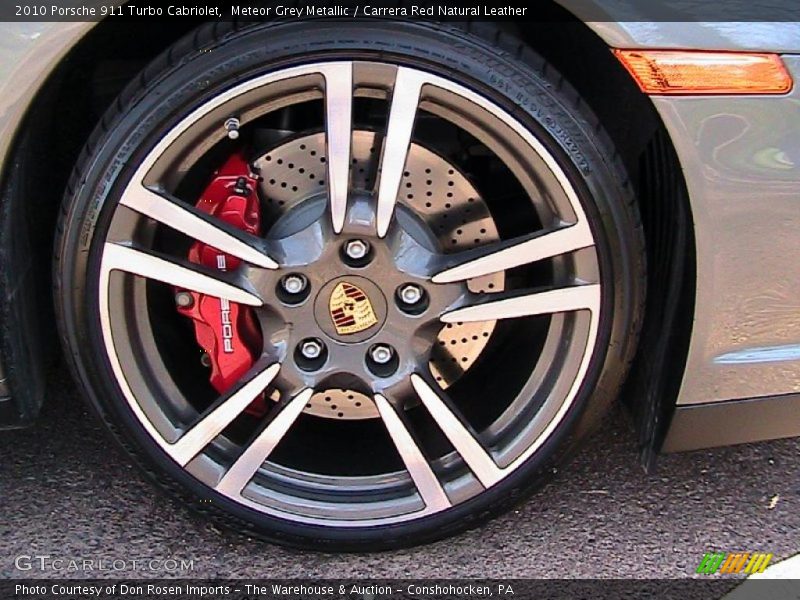 Meteor Grey Metallic / Carrera Red Natural Leather 2010 Porsche 911 Turbo Cabriolet