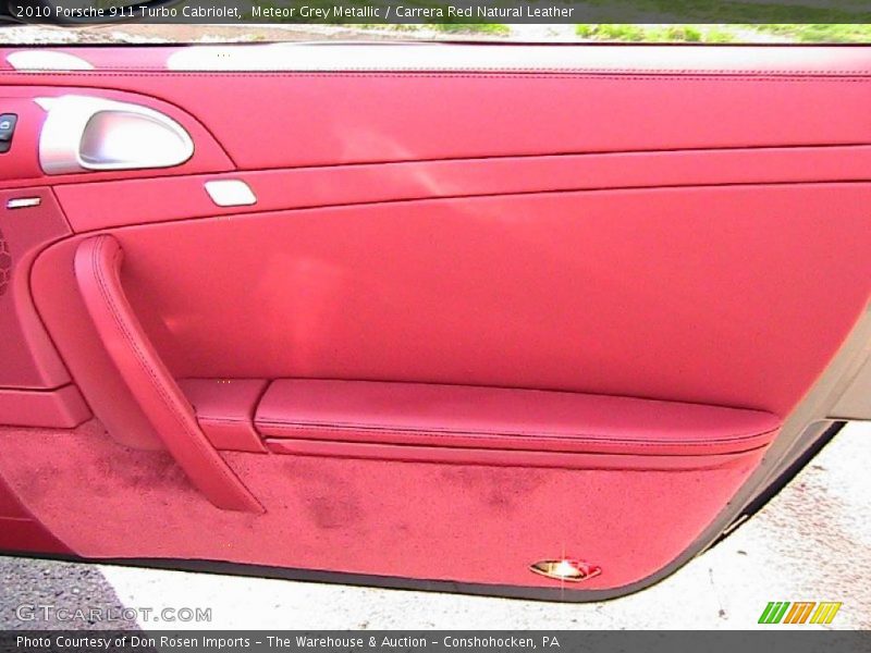 Meteor Grey Metallic / Carrera Red Natural Leather 2010 Porsche 911 Turbo Cabriolet