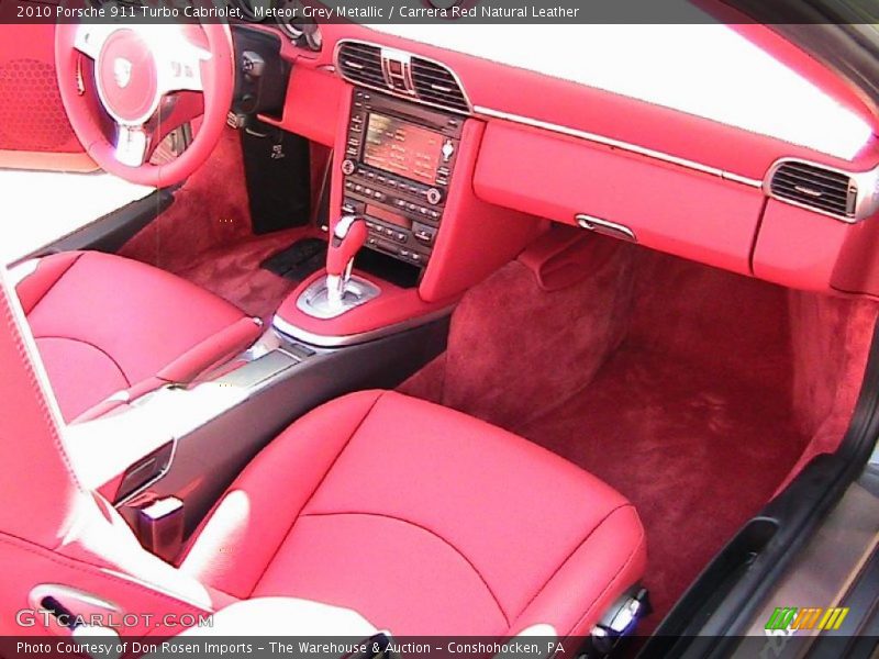 Meteor Grey Metallic / Carrera Red Natural Leather 2010 Porsche 911 Turbo Cabriolet