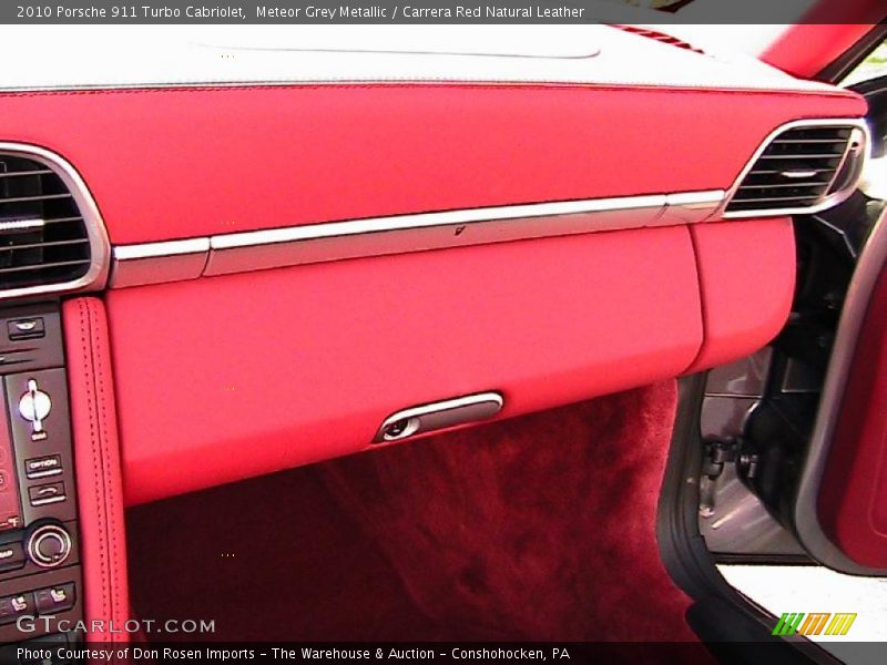 Meteor Grey Metallic / Carrera Red Natural Leather 2010 Porsche 911 Turbo Cabriolet