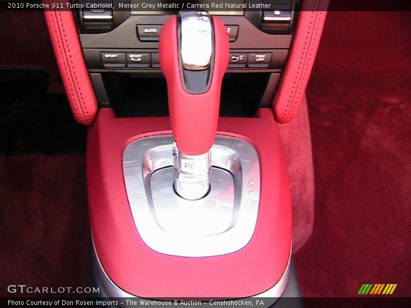 Meteor Grey Metallic / Carrera Red Natural Leather 2010 Porsche 911 Turbo Cabriolet