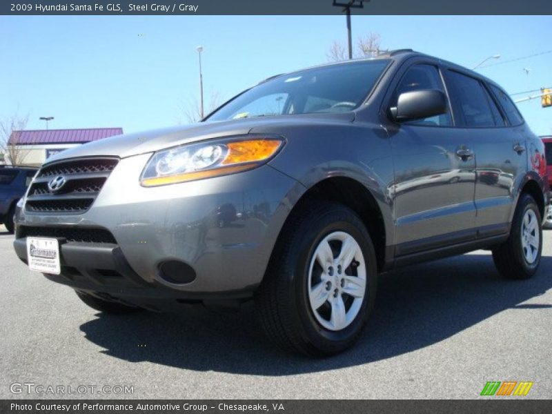 Steel Gray / Gray 2009 Hyundai Santa Fe GLS