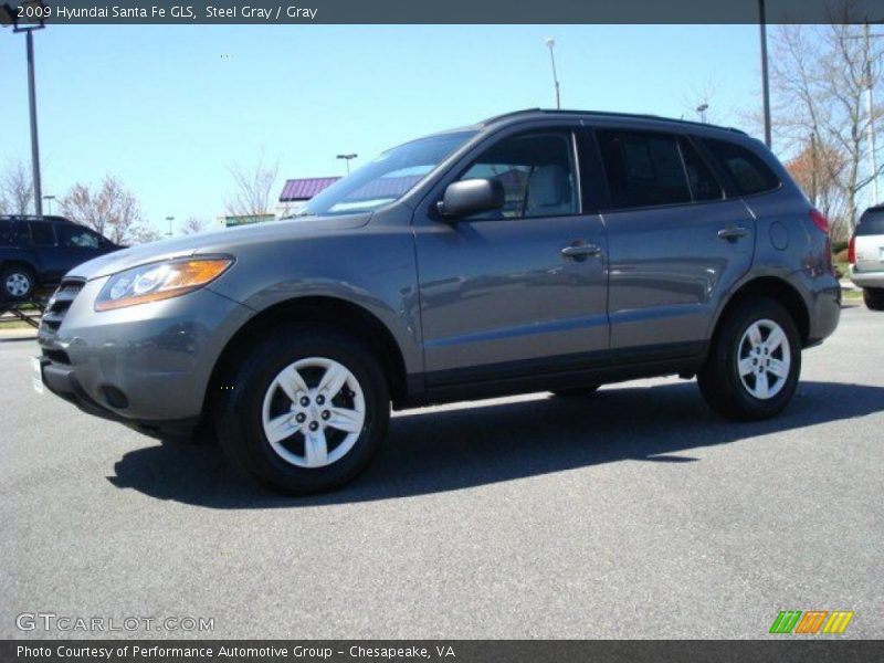Steel Gray / Gray 2009 Hyundai Santa Fe GLS