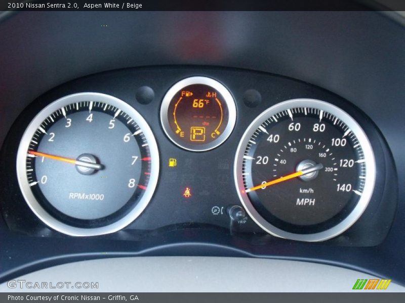 Aspen White / Beige 2010 Nissan Sentra 2.0