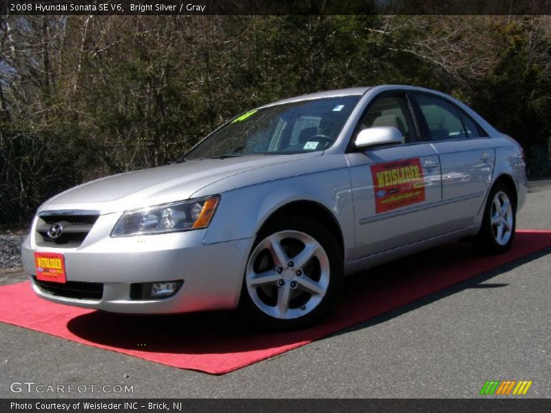 Bright Silver / Gray 2008 Hyundai Sonata SE V6