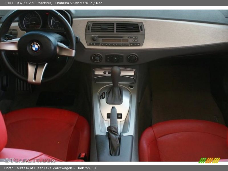 Titanium Silver Metallic / Red 2003 BMW Z4 2.5i Roadster