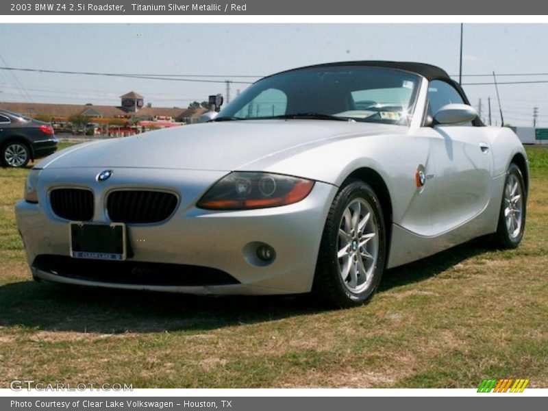 Titanium Silver Metallic / Red 2003 BMW Z4 2.5i Roadster