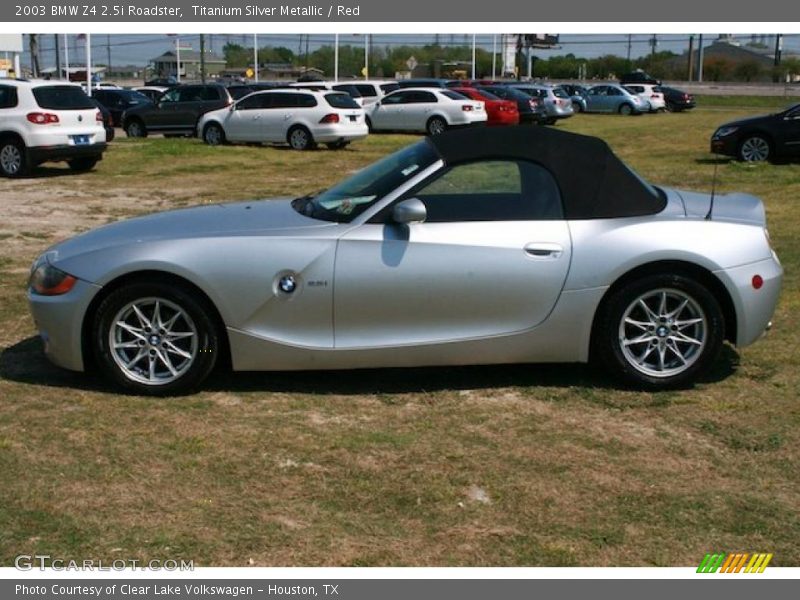 Titanium Silver Metallic / Red 2003 BMW Z4 2.5i Roadster