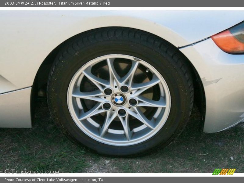Titanium Silver Metallic / Red 2003 BMW Z4 2.5i Roadster