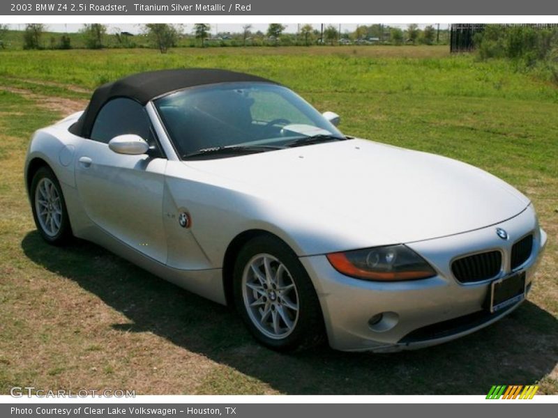 Titanium Silver Metallic / Red 2003 BMW Z4 2.5i Roadster