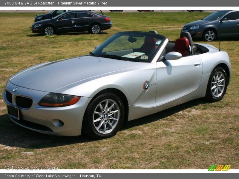 Titanium Silver Metallic / Red 2003 BMW Z4 2.5i Roadster