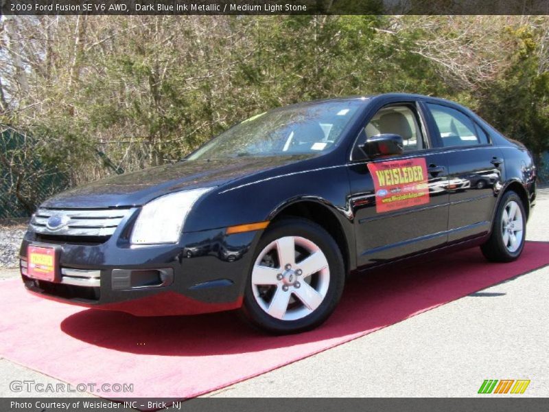 Dark Blue Ink Metallic / Medium Light Stone 2009 Ford Fusion SE V6 AWD