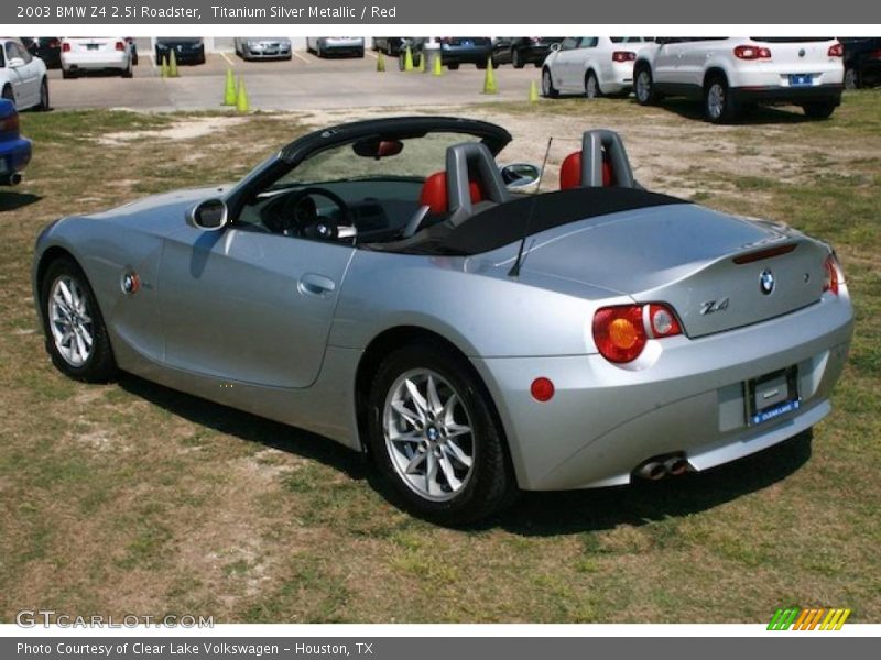 Titanium Silver Metallic / Red 2003 BMW Z4 2.5i Roadster