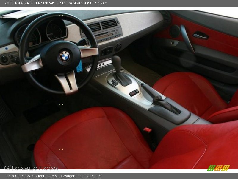 Titanium Silver Metallic / Red 2003 BMW Z4 2.5i Roadster