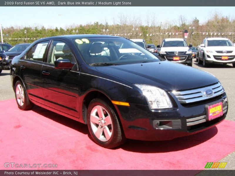 Dark Blue Ink Metallic / Medium Light Stone 2009 Ford Fusion SE V6 AWD