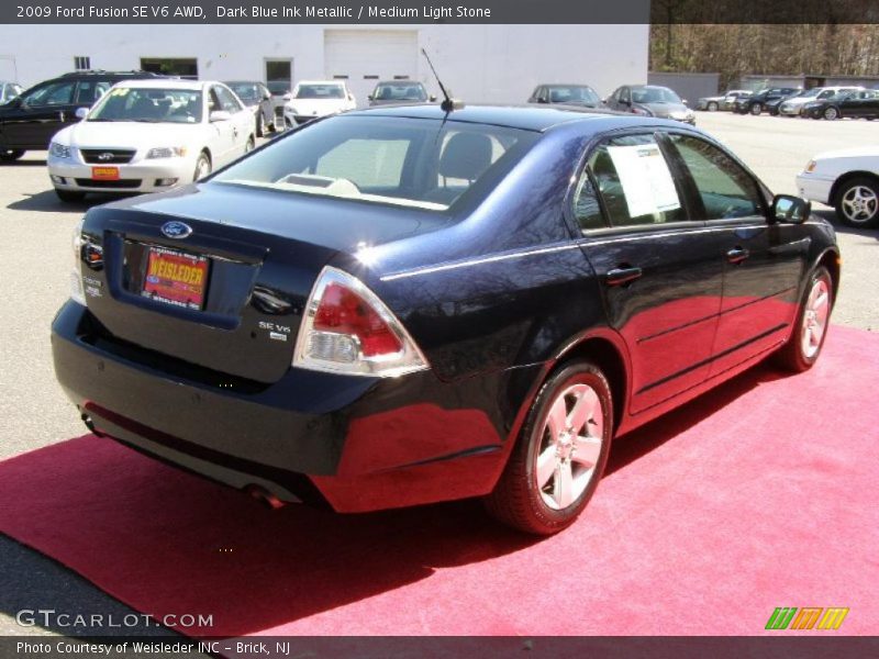 Dark Blue Ink Metallic / Medium Light Stone 2009 Ford Fusion SE V6 AWD