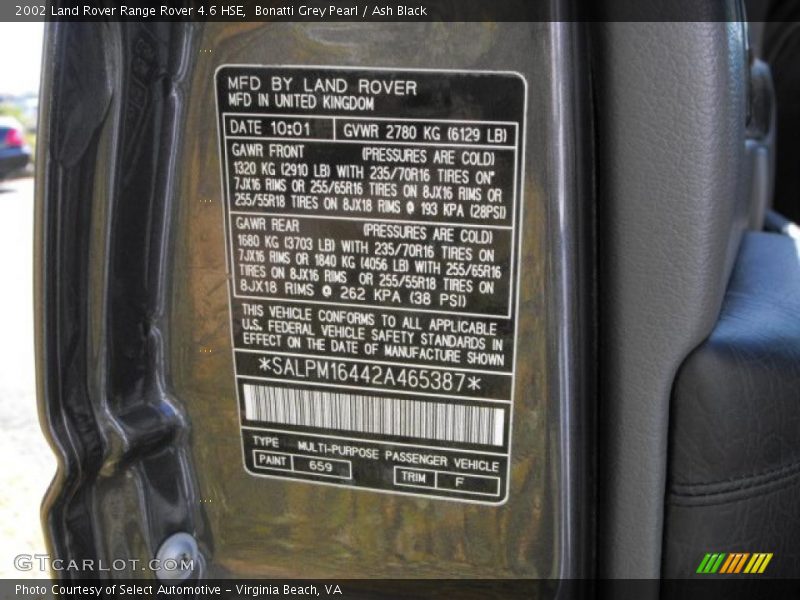 Bonatti Grey Pearl / Ash Black 2002 Land Rover Range Rover 4.6 HSE