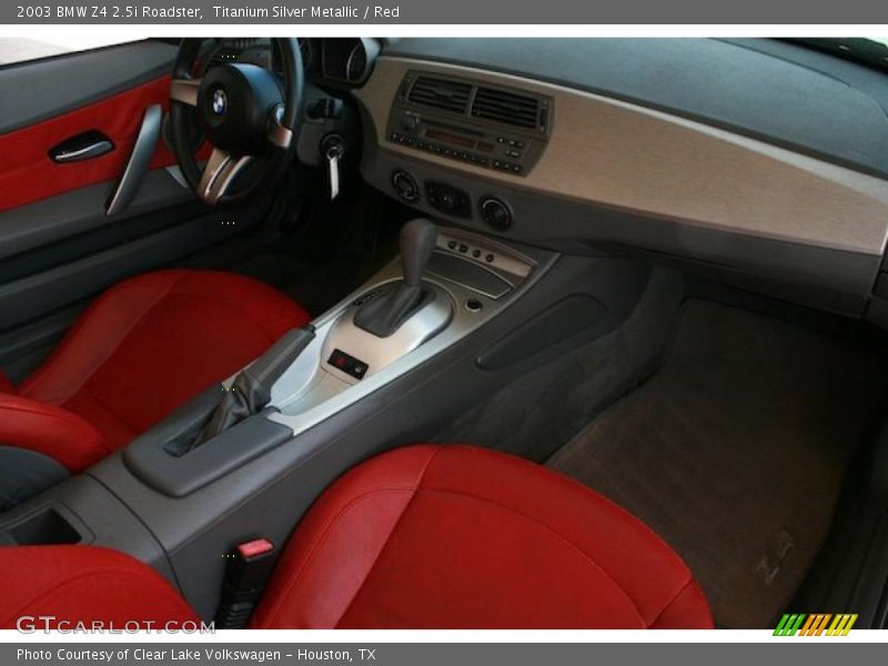 Titanium Silver Metallic / Red 2003 BMW Z4 2.5i Roadster