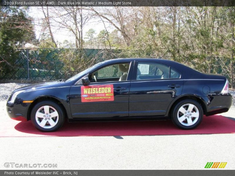 Dark Blue Ink Metallic / Medium Light Stone 2009 Ford Fusion SE V6 AWD