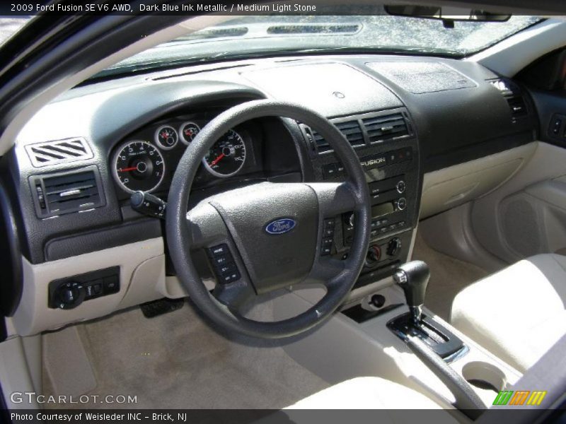 Dark Blue Ink Metallic / Medium Light Stone 2009 Ford Fusion SE V6 AWD