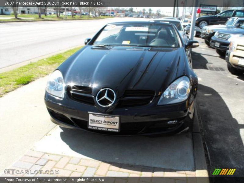 Black / Black 2007 Mercedes-Benz SLK 280 Roadster