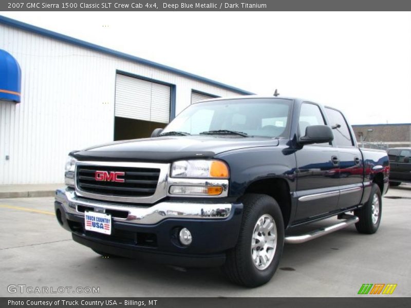 Deep Blue Metallic / Dark Titanium 2007 GMC Sierra 1500 Classic SLT Crew Cab 4x4