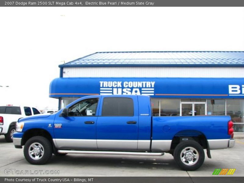 Electric Blue Pearl / Medium Slate Gray 2007 Dodge Ram 2500 SLT Mega Cab 4x4