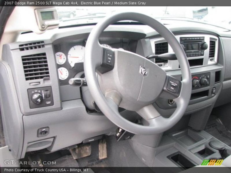 Electric Blue Pearl / Medium Slate Gray 2007 Dodge Ram 2500 SLT Mega Cab 4x4