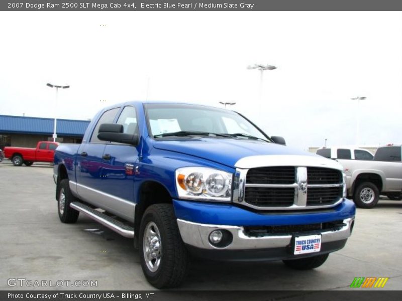 Electric Blue Pearl / Medium Slate Gray 2007 Dodge Ram 2500 SLT Mega Cab 4x4