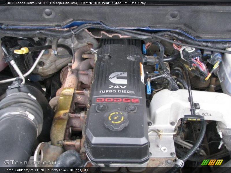 Electric Blue Pearl / Medium Slate Gray 2007 Dodge Ram 2500 SLT Mega Cab 4x4