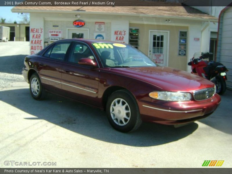 Bordeaux Red Pearl / Medium Gray 2001 Buick Century Custom