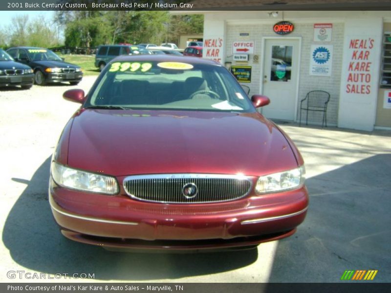 Bordeaux Red Pearl / Medium Gray 2001 Buick Century Custom