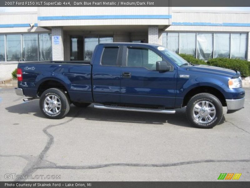 Dark Blue Pearl Metallic / Medium/Dark Flint 2007 Ford F150 XLT SuperCab 4x4