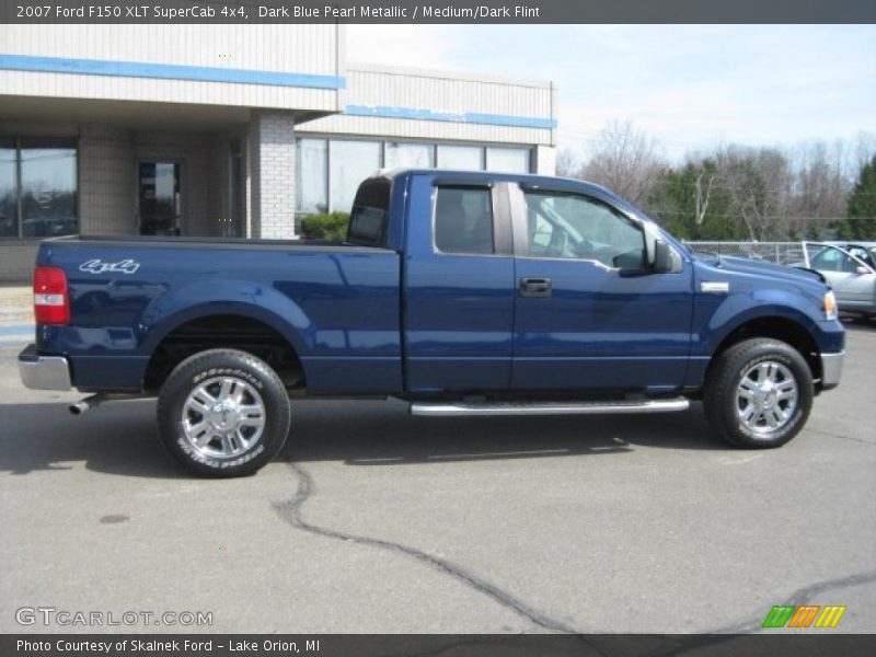 Dark Blue Pearl Metallic / Medium/Dark Flint 2007 Ford F150 XLT SuperCab 4x4