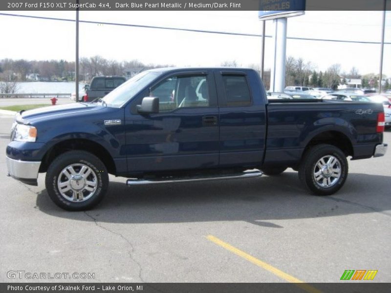 Dark Blue Pearl Metallic / Medium/Dark Flint 2007 Ford F150 XLT SuperCab 4x4