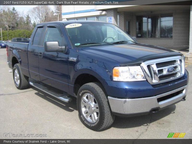 Dark Blue Pearl Metallic / Medium/Dark Flint 2007 Ford F150 XLT SuperCab 4x4