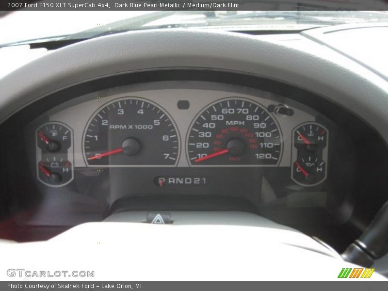 Dark Blue Pearl Metallic / Medium/Dark Flint 2007 Ford F150 XLT SuperCab 4x4