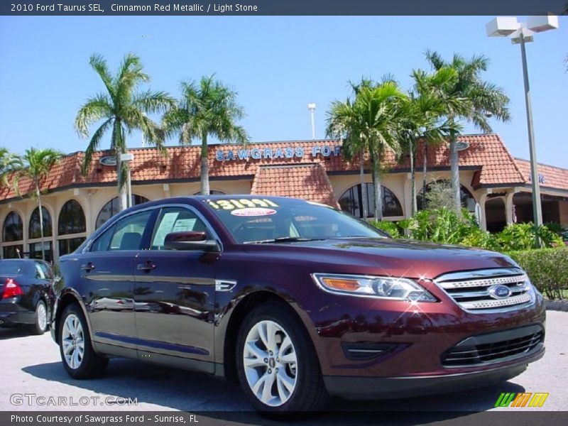 Cinnamon Red Metallic / Light Stone 2010 Ford Taurus SEL