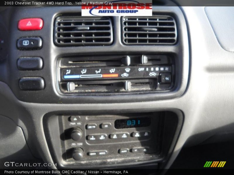 Yellow / Medium Gray 2003 Chevrolet Tracker 4WD Hard Top