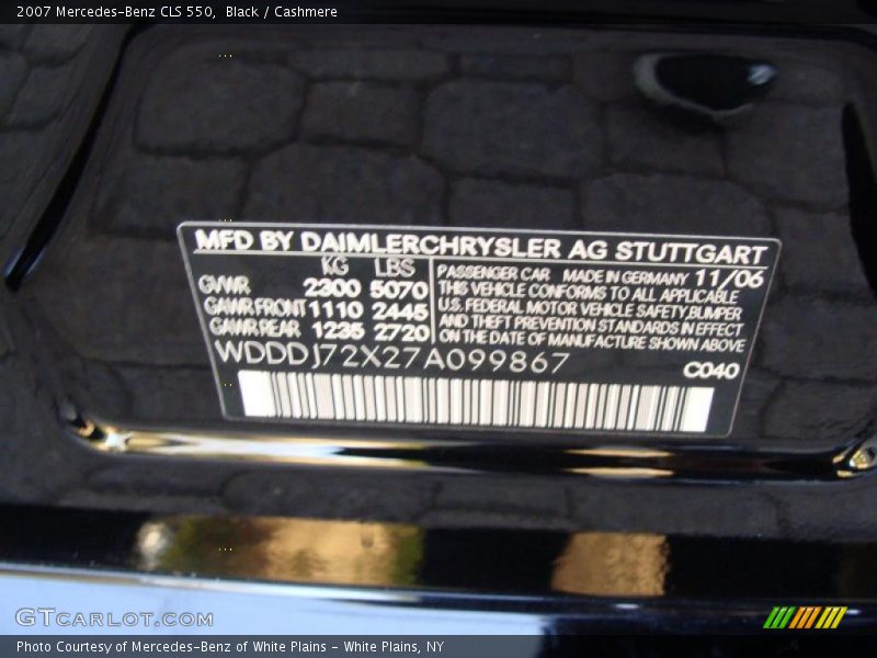 Black / Cashmere 2007 Mercedes-Benz CLS 550