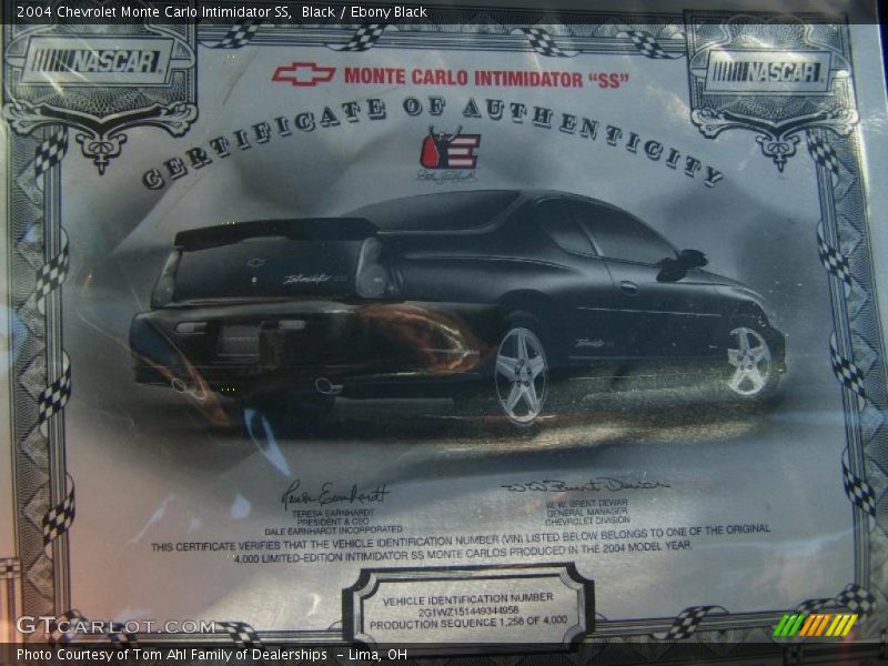 Black / Ebony Black 2004 Chevrolet Monte Carlo Intimidator SS