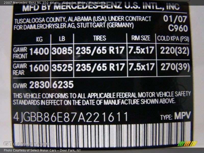 Alabaster White / Macadamia 2007 Mercedes-Benz ML 350 4Matic